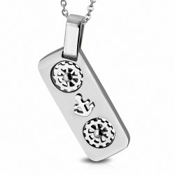 Pendentif avec breloque étiquette audio bande d'ancrage audio en acier inoxydable