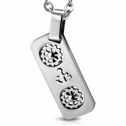 Pendentif charm  étiquette audio d'ancre marine en acier inoxydable