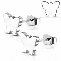 Boucles d'oreilles papillon en acier inoxydable (paire)