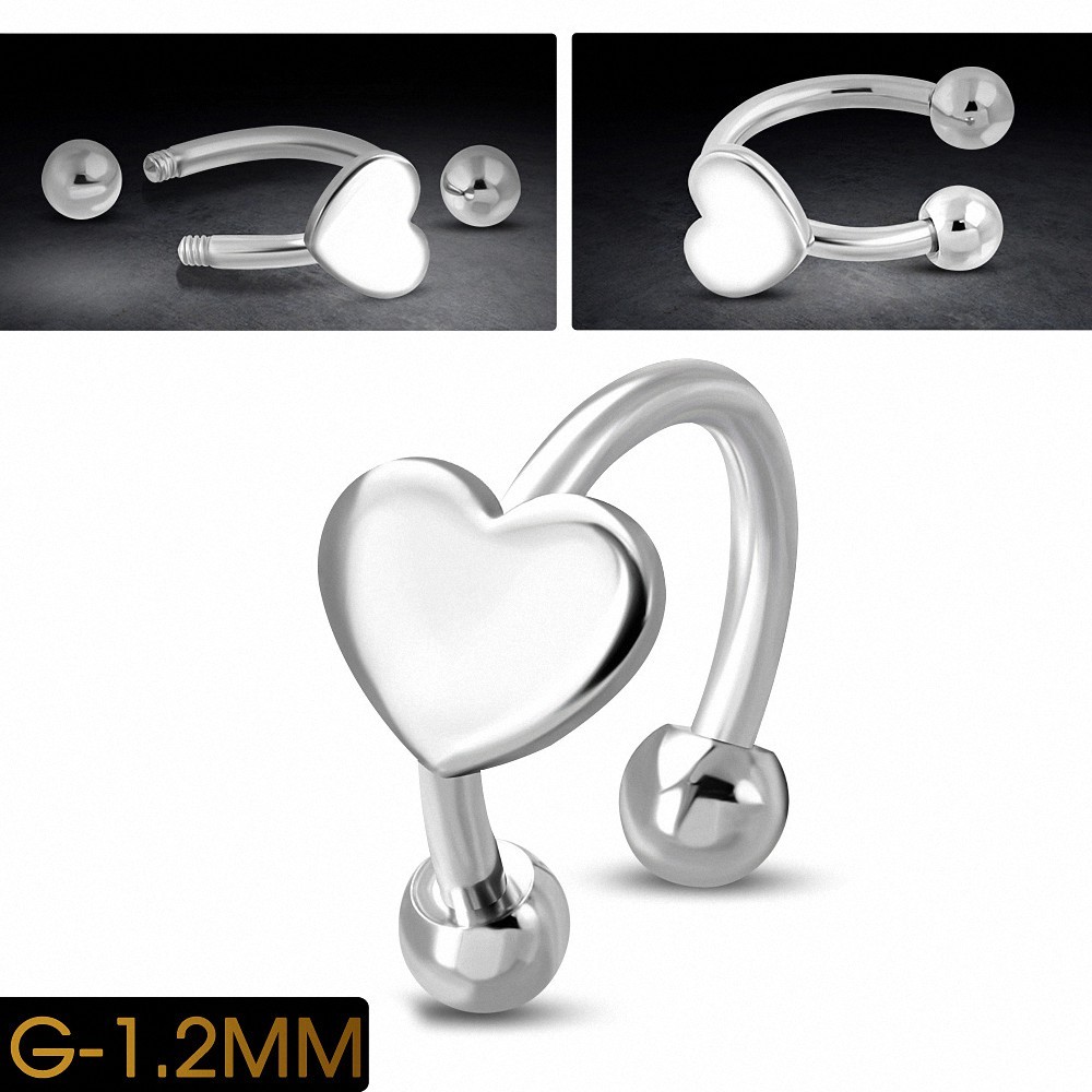 Piercing en fer à cheval Love Horeillet en acier inoxydable | Boule 3mm | G-1