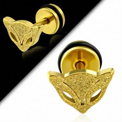 Plaqué or couleur acier inoxydable sablé renarde renard faux faux Piercing oreille avec joint torique | G-1