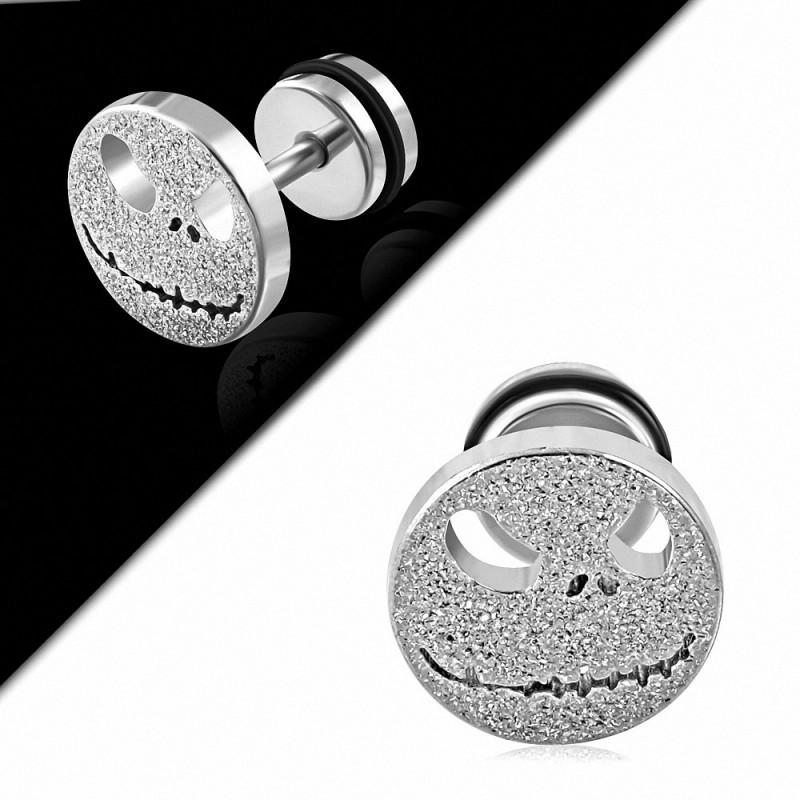 Acier inoxydable sablé Jack Skellington masque cercle faux Piercing oreille faux avec joint torique | G-1