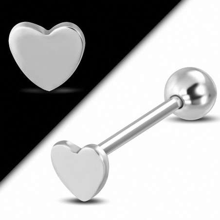 Piercing oreille Barbell Tragus / Cartilage Love Horeillet en acier inoxydable | Boule 6mm | G-1