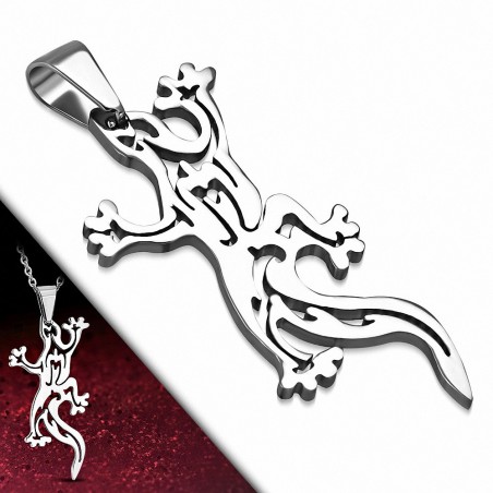 Pendentif homme lézard porte bonheur