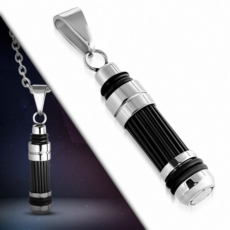 Pendentif homme lampe torche noire