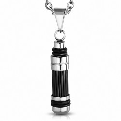 Pendentif homme lampe torche noire