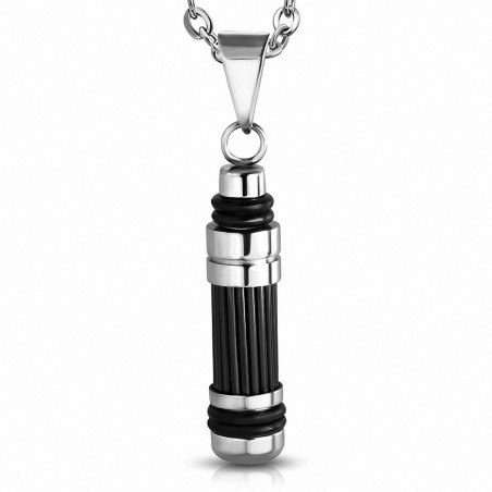 Pendentif homme lampe torche noire