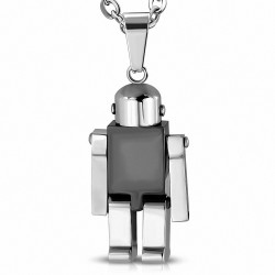 Pendentif homme robot noir