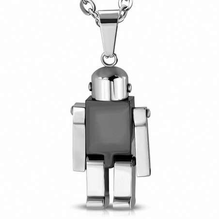 Pendentif homme robot noir