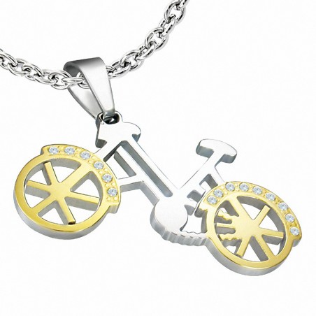 Pendentif homme vélo doré