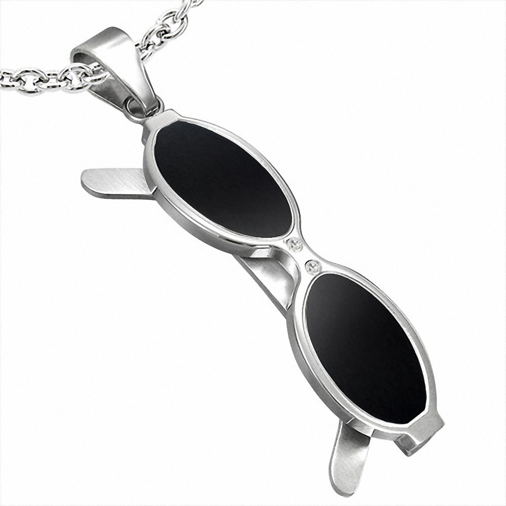 Pendentif homme lunettes soleil noir