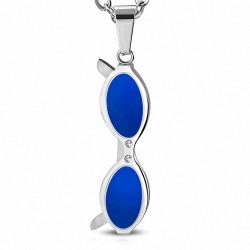 Pendentif homme lunettes soleil bleu