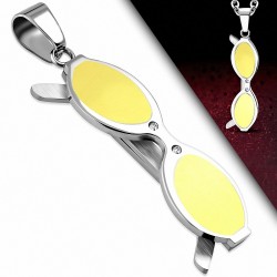 Pendentif homme lunettes soleil doré