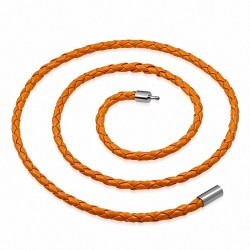 Collier homme cuir orange - 56 cm