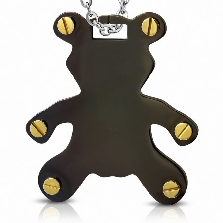 Pendentif homme ours noir et doré