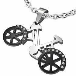 Pendentif homme bicyclette noir