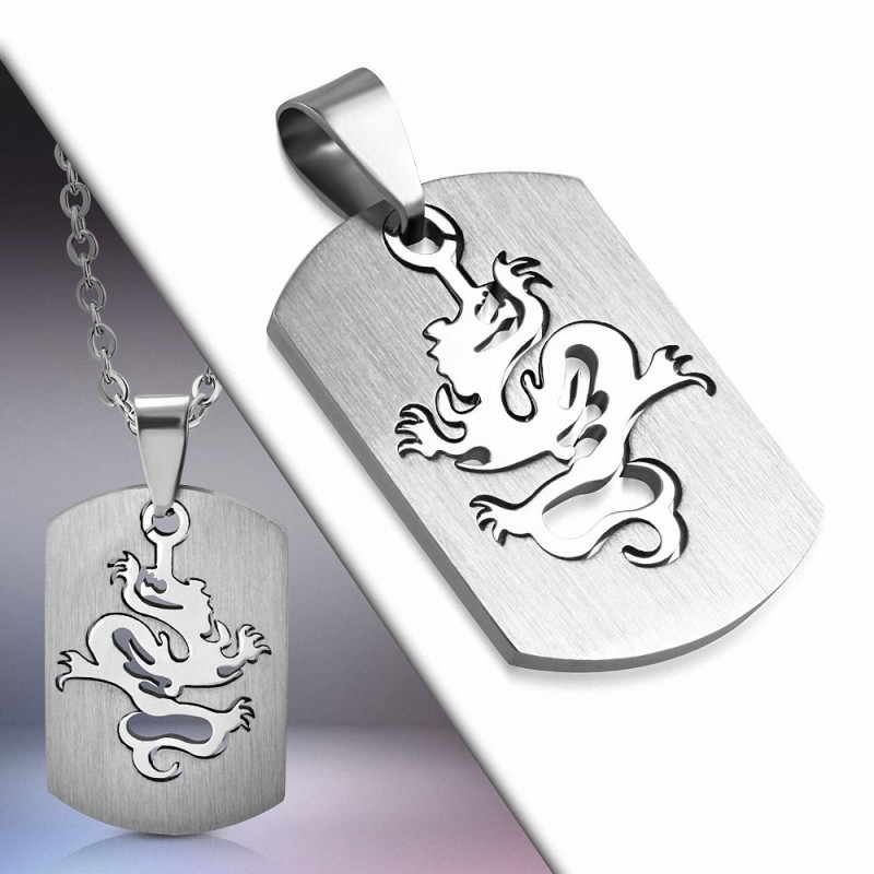 Pendentif homme plaque dragon chinois Pendentif homme plaque dragon chinois