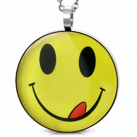 Pendentif homme smiley langue