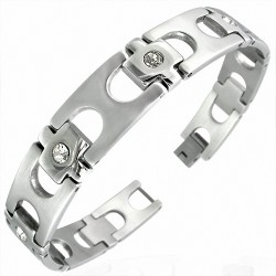 Bracelet homme acier zircon