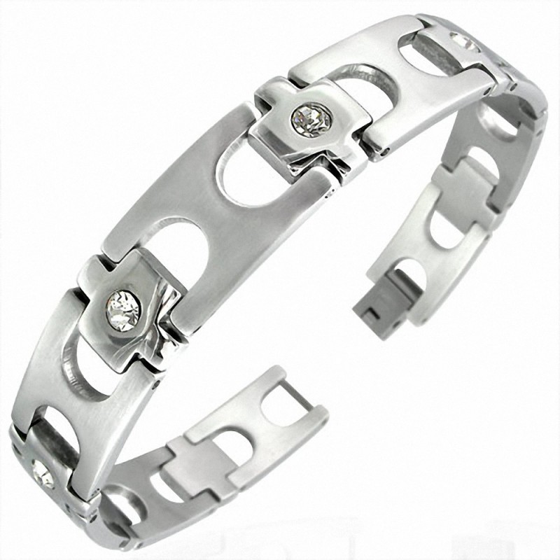 Bracelet homme acier zircon Bracelet homme acier zircon