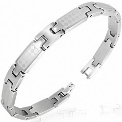 Bracelet homme acier carreaux