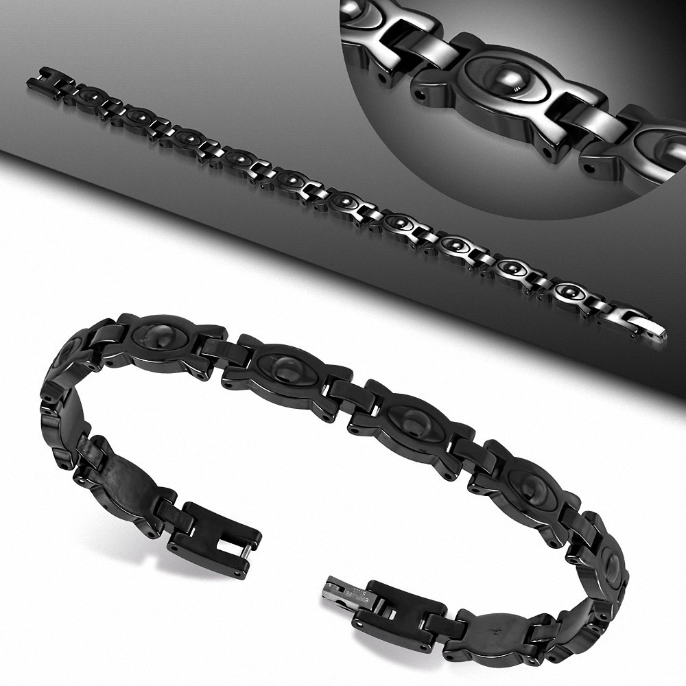 Bracelet homme magnétique céramique noir