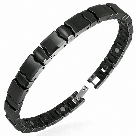 Bracelet magnétique homme céramique noir