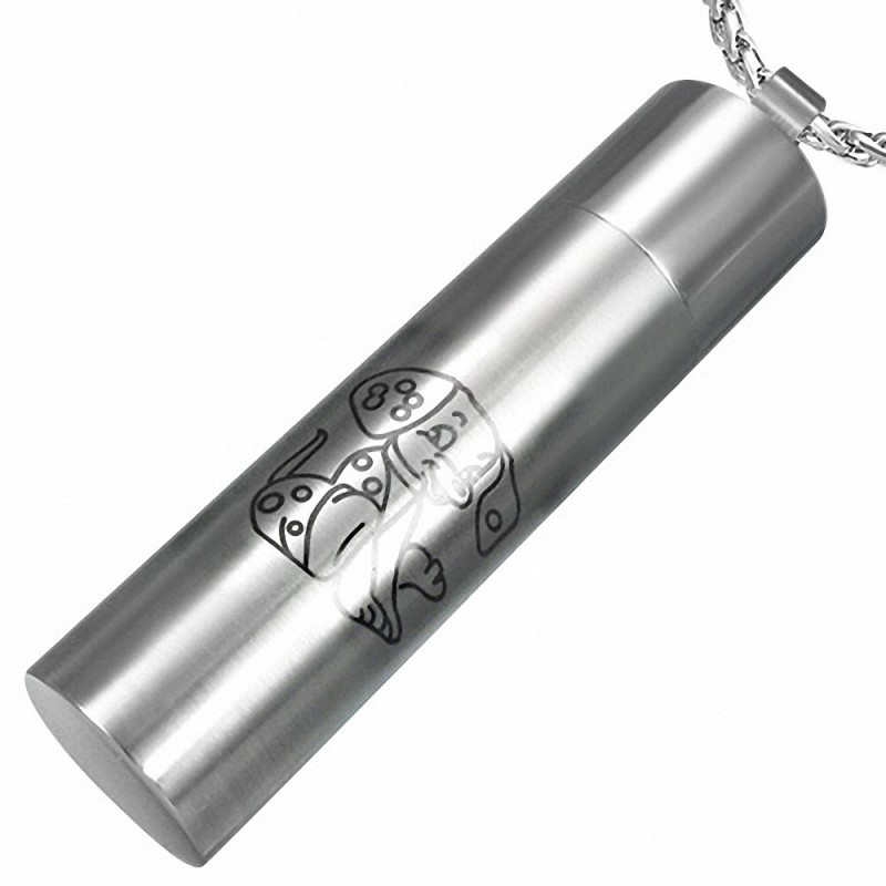 Pendentif homme cylindre signe chinois chien Pendentif homme cylindre signe chinois chien