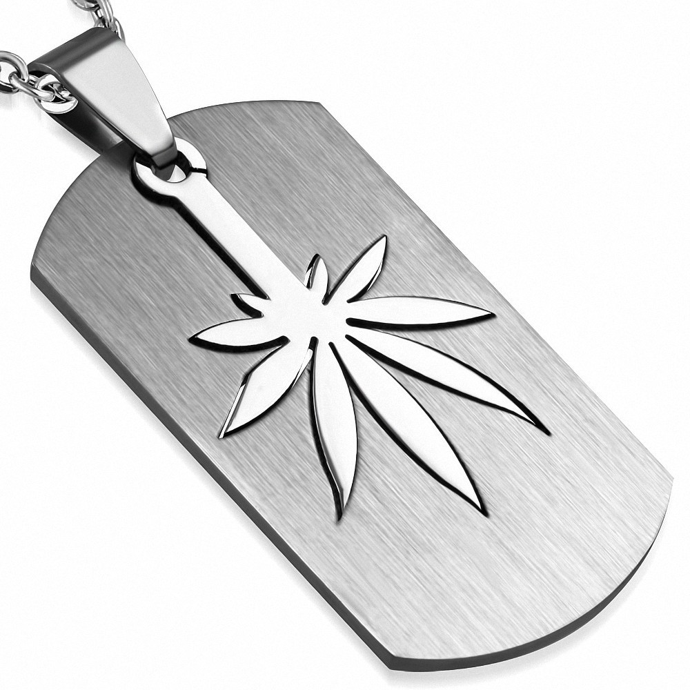 Pendentif homme plaque cannabis