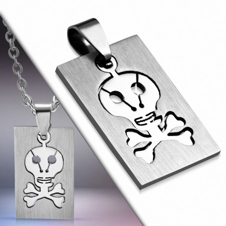 Pendentif homme plaque crâne de pirate