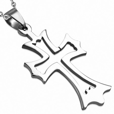 Pendentif homme fleur de lys croix