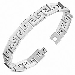 Bracelet homme acier clé grecque