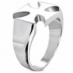 Bague homme acier croix maltaise