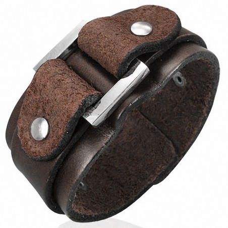 Bracelet homme cuir marron ceinture