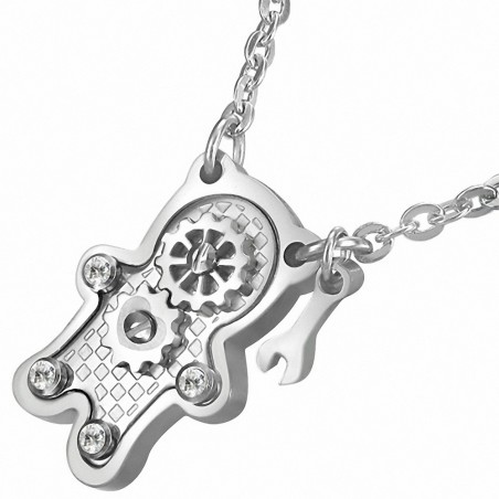 Pendentif homme ourson mécanique