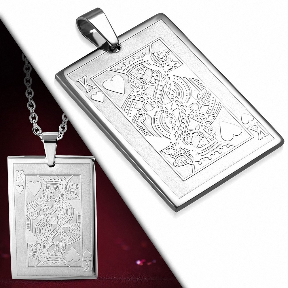 Pendentif homme carte roi de coeur