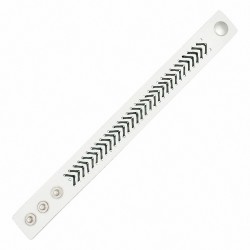 Bracelet homme cuir blanc chevrons corde blanche