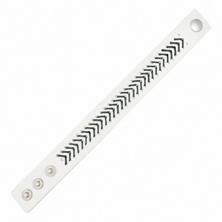 Bracelet homme cuir blanc chevrons corde blanche