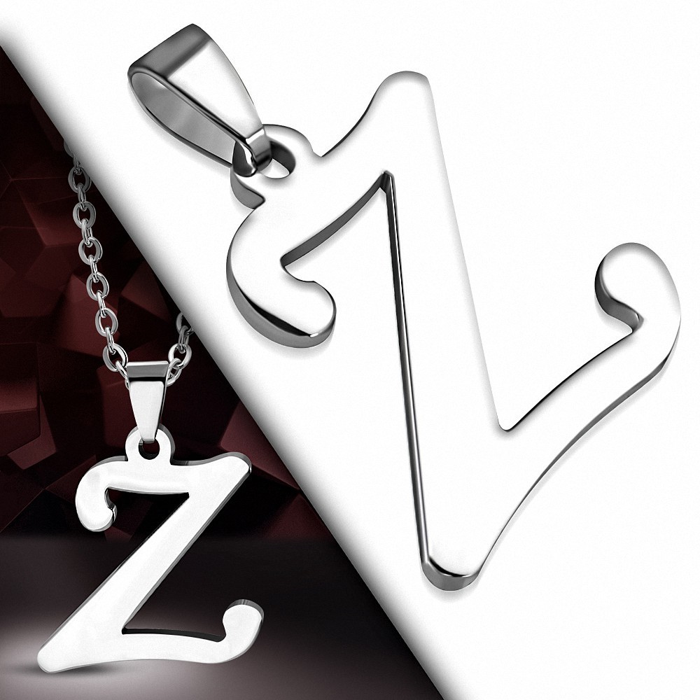 Pendentif homme acier petite lettre Z