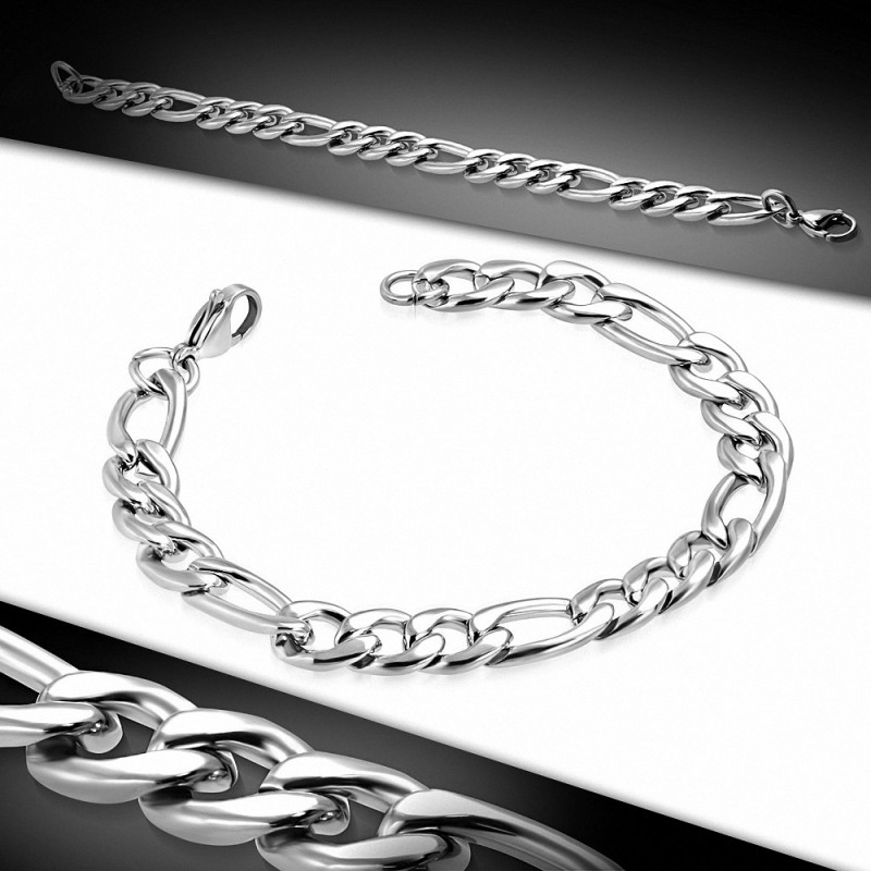 Bracelet homme acier maille figaro Bracelet homme acier maille figaro