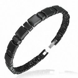 Bracelet homme céramique noire arrondi