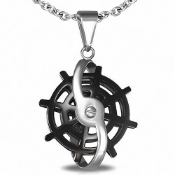 Pendentif homme lame de scie géométrique noire