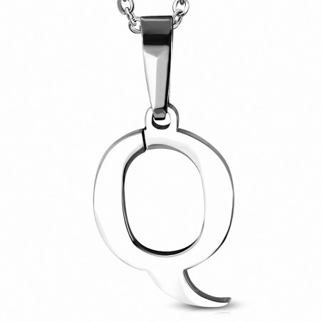 Pendentif homme acier lettre Q