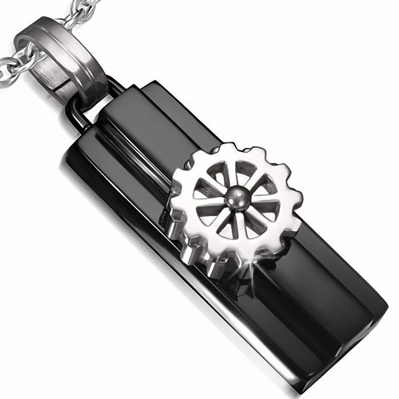 Pendentif homme noir barres de navire Pendentif homme noir barres de navire