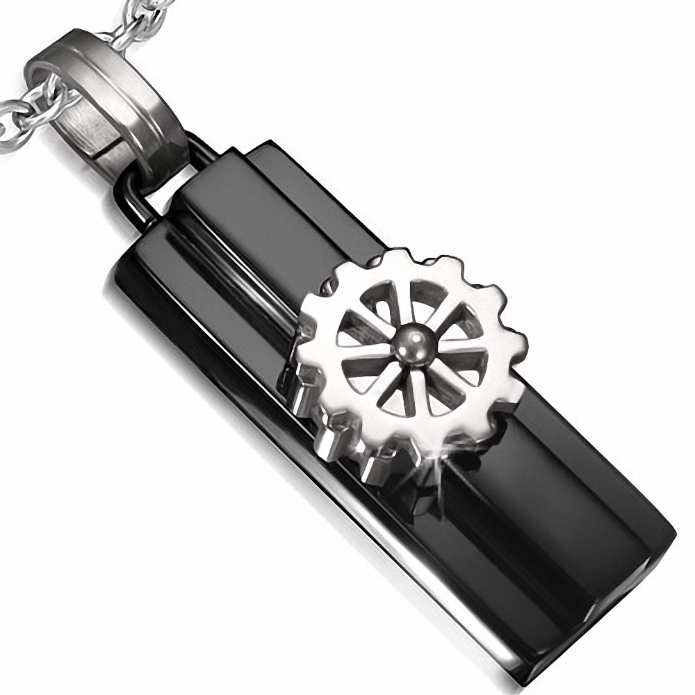 Pendentif homme noir barres de navire