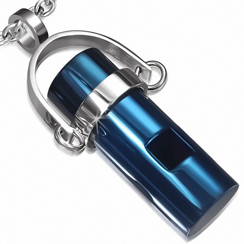 Pendentif homme cylindre bleu