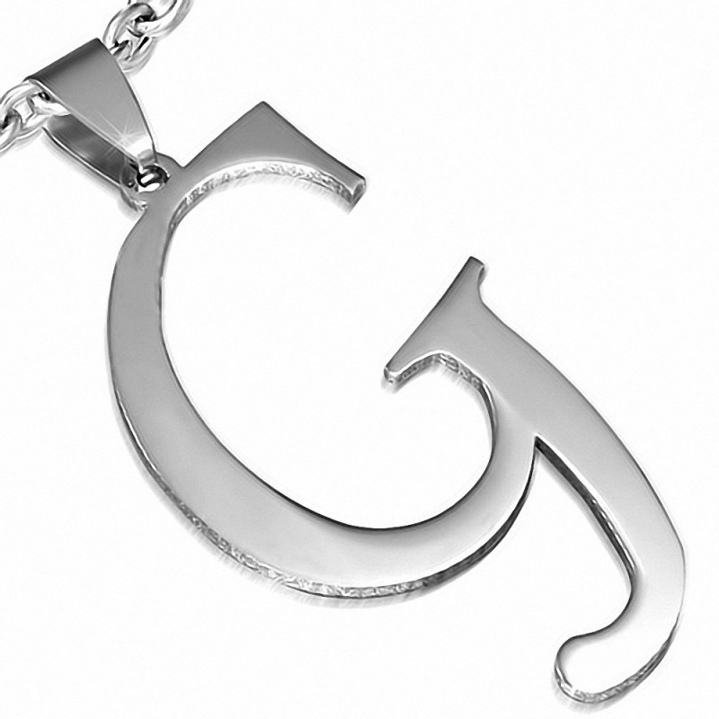 Pendentif homme acier lettre G