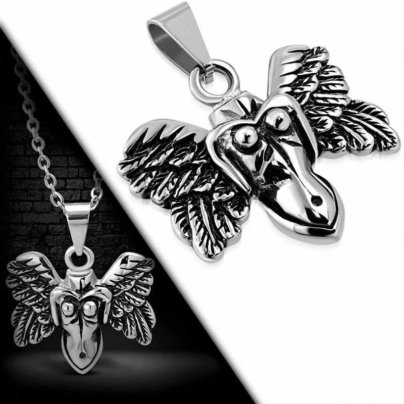 Pendentif homme biker diable avec ailes Pendentif homme biker diable avec ailes