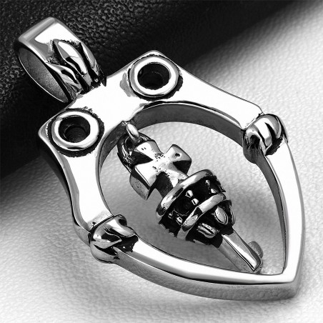 Pendentif homme biker clef