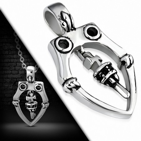 Pendentif homme biker clef